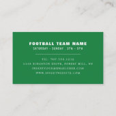 サッカーピッチ、サッカー選手/コーチ/リファレンス 名刺 (裏面)