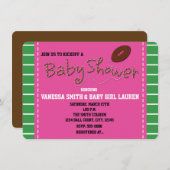 サッカーピンクのベビーシャワータイポグラフィ招待状 招待状 (正面/裏面)