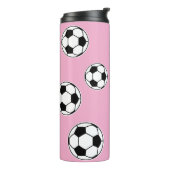 サッカーピンクパーソナライズされたキッズ新学期 タンブラー (回転左)