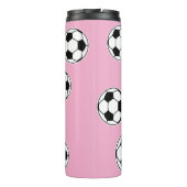 サッカーピンクパーソナライズされたキッズ新学期 タンブラー (裏面)