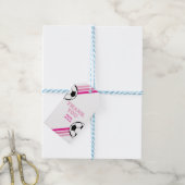 サッカーピンク誕生日メッセージカード ギフトタグ (より糸付き)