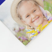 サッカーファミリーコラージュ写真パターンブルー フリースブランケット (角)