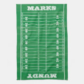 サッカーファミリー日曜日ゲームデイギフト キッチンタオル (縦)