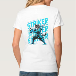 サッカーファンと猫好きのためのユニークな侍猫 Tシャツ