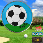 サッカーファンのためのゴルフマーカーMonogram / Football ゴルフボールマーカー<br><div class="desc">サッカーボールと個人名を搭載したサッカーゲームのファンのためのゴルフボールマーカー。サッカー/サッカーカスタムのパパ、父親、おじいちゃん、パートナーのための贈り物。</div>