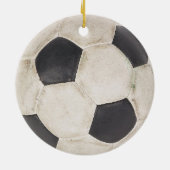 サッカーファンのギフトアイディア、サッカー選手がクリスマスを贈る セラミックオーナメント (裏面)