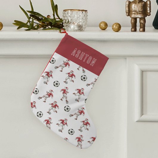 サッカーファンのサンタクロース スモールクリスマスストッキング