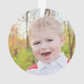 サッカーファンの子供の写真 オーナメント (裏面)