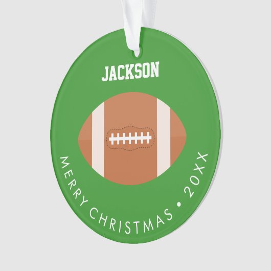 サッカーファンの子供の写真 オーナメント (正面)
