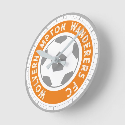 サッカーファンまたはサッカーサポーターのラウンドクロック ラウンド壁時計 (傾斜)