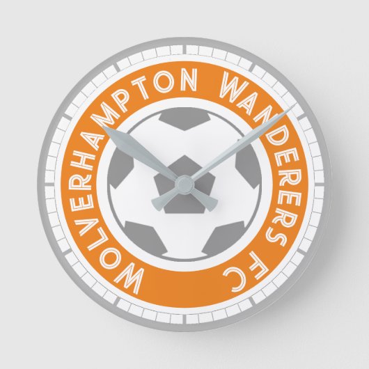 サッカーファンまたはサッカーサポーターのラウンドクロック ラウンド壁時計 (正面)