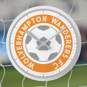 サッカーファンまたはサッカーサポーターのラウンドクロック ラウンド壁時計