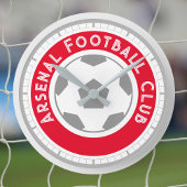 サッカーファンまたはサッカーサポーターのラウンドクロック ラウンド壁時計