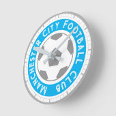 サッカーファンまたはサッカーサポーターのラウンドクロック ラウンド壁時計 (傾斜)