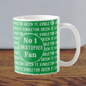 サッカーファンまたはサッカーサポーター緑と白 コーヒーマグカップ