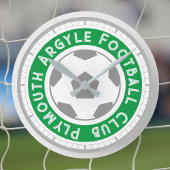 サッカーファンまたはサッカーサポーター。サッカークラブ ラウンド壁時計