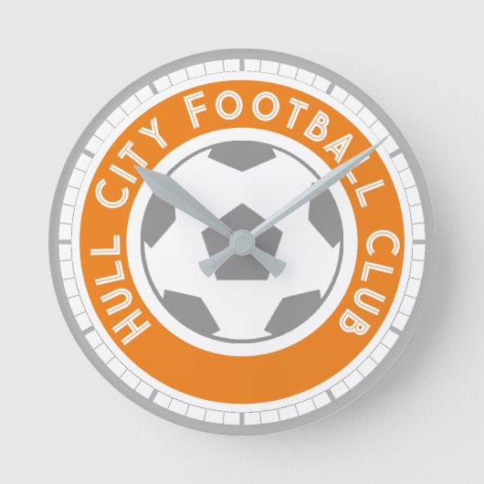 サッカーファンまたはサッカーサポーター。サッカークラブ ラウンド壁時計 (正面)