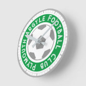 サッカーファンまたはサッカーサポーター。サッカークラブ ラウンド壁時計 (傾斜)