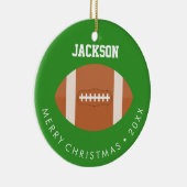 サッカーファンキッズカスタムフォトクリスマス セラミックオーナメント (右)