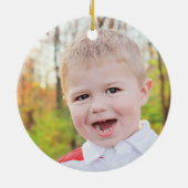 サッカーファンキッズカスタムフォトクリスマス セラミックオーナメント (裏面)