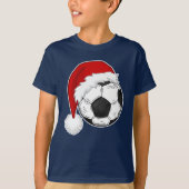 サッカーファンクリスマスシャツデザインサッカー選手 Tシャツ (正面)