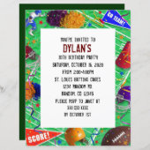 サッカーファンテーマバースデーパーティ招待状 (正面/裏面)