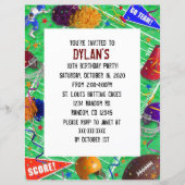 サッカーファンテーマバースデーパーティ招待状 (正面)