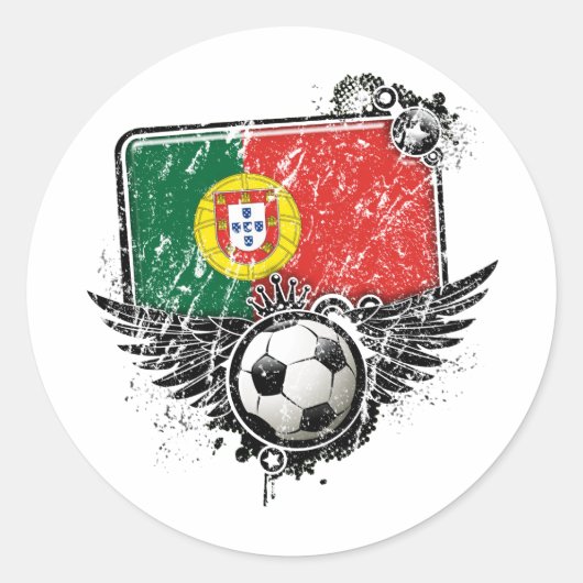 サッカーファンポルトガル ラウンドシール (正面)