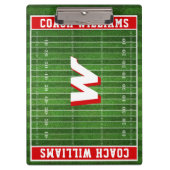 サッカーファンモノグラムカスタムカラーズRED クリップボード (正面)