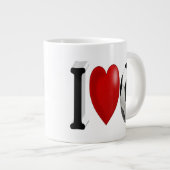 サッカーファン半文字 ジャンボコーヒーマグカップ (正面右)