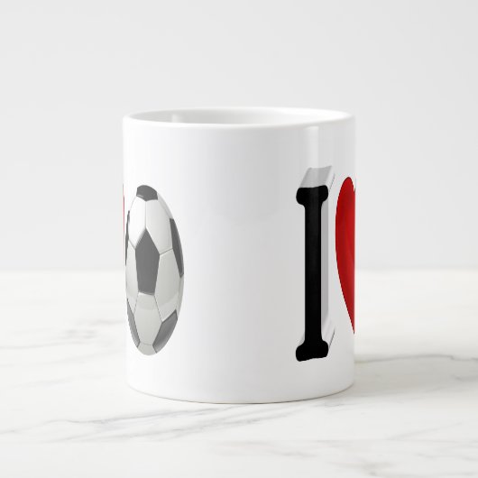 サッカーファン半文字 ジャンボコーヒーマグカップ (正面)