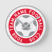 サッカーファン又はサッカーサポーター ラウンド壁時計 (正面)