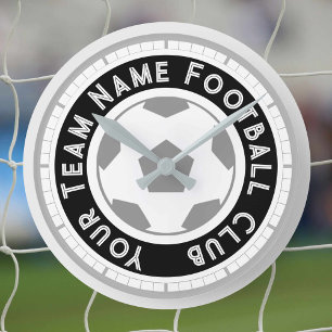 サッカーファン又はサッカーサポーター ラウンド壁時計