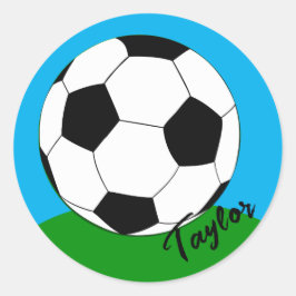 サッカーファン向けのステッカー イニシャル入り / フットボール ラウンドシール