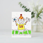 サッカーファン子猫葉書 ポストカード (スタンド正面)