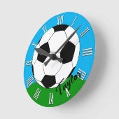 サッカーファン用モノグラムの時計/サッカー ラウンド壁時計 (傾斜)