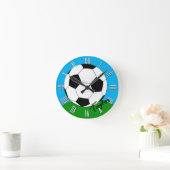 サッカーファン用モノグラムの時計/サッカー ラウンド壁時計 (ホーム)
