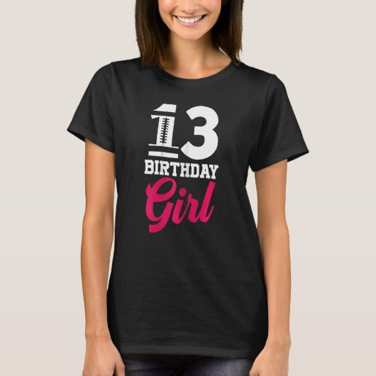 サッカーファン13誕生日ガールサッカー選手 Tシャツ (正面)