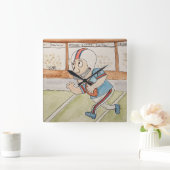 サッカーファン スクエア壁時計 (ホーム)