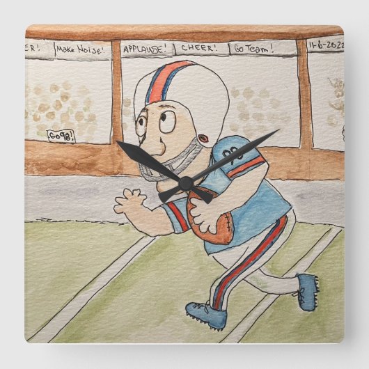 サッカーファン スクエア壁時計 (正面)