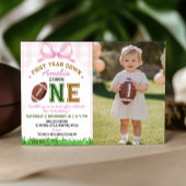 サッカーファーストイヤーガール1歳誕生日写真 招待状