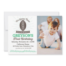 サッカーファースト誕生日フォト招待状