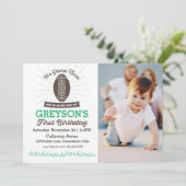 サッカーファースト誕生日フォト招待状 招待状 (スタンド正面)