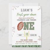 サッカーファースト誕生日招待状、編集可能スポーツ 招待状 (正面)