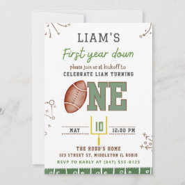 サッカーファースト誕生日招待状、編集可能スポーツ 招待状