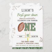 サッカーファースト誕生日招待状、編集可能スポーツ 招待状 (正面/裏面)