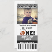 サッカーファースト誕生日_グレー/ブラック 招待状 (正面/裏面)