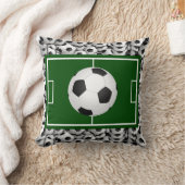 サッカーフィールドとボール クッション (ブランケット)