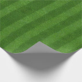 サッカーフィールドの緑の芝のテクスチャー ラッピングペーパー (角)