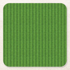 サッカーフィールドの緑の草のテクスチャ スクエアペーパーコースター